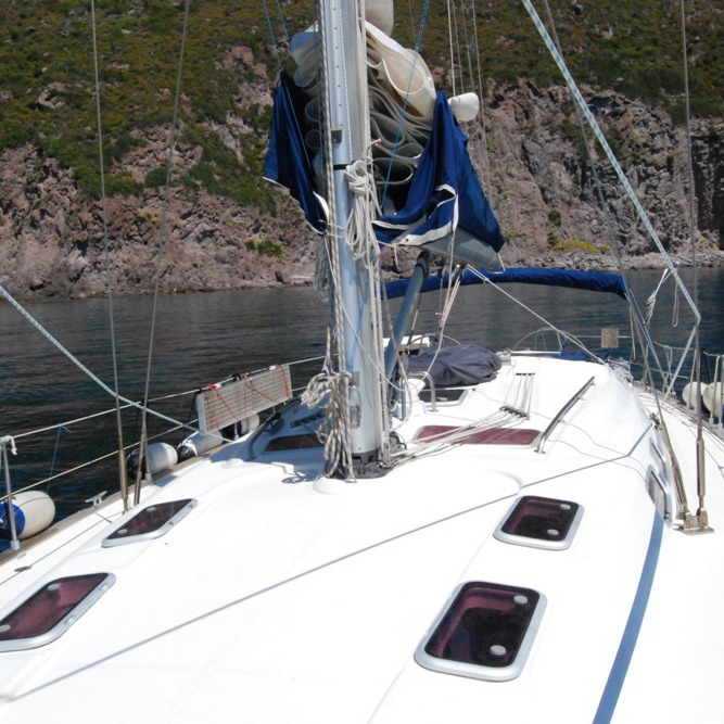 Sail boat with aperitivo on board