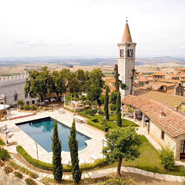 Castle in medieval village near Siena