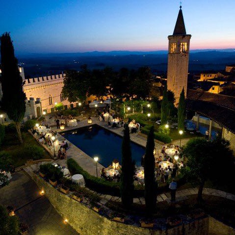 Castle in medieval village near Siena