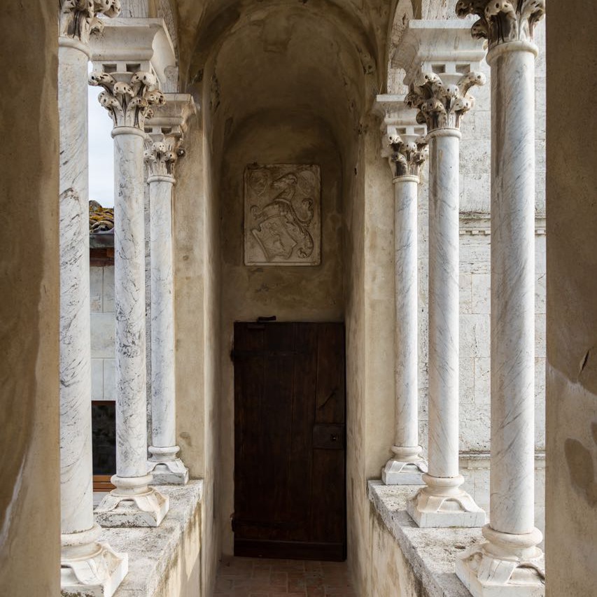 Castle in medieval village near Siena