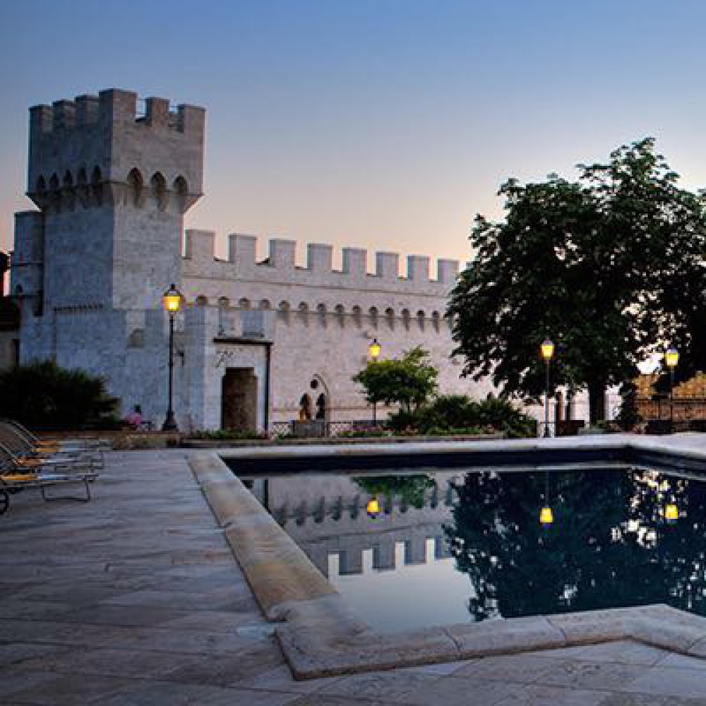 Castle in medieval village near Siena