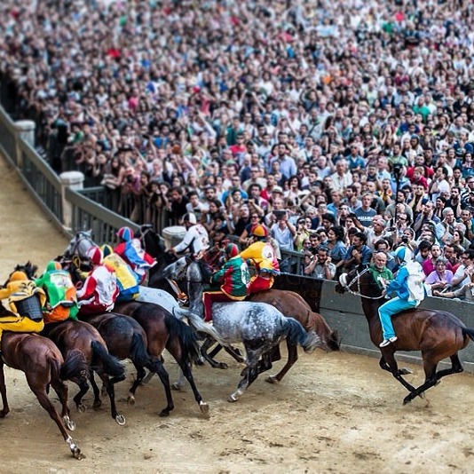 Il Palio visto dal'alto e in esclusiva